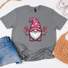 Load image into Gallery viewer, Valentine Gnome in Gray Graphic Tee and Sweatshirt
