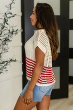 Load image into Gallery viewer, Vibes Don&#39;t Lie Net Tee Red Striped
