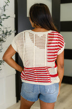 Load image into Gallery viewer, Vibes Don&#39;t Lie Net Tee Red Striped
