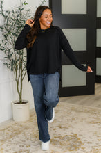Load image into Gallery viewer, Wander &amp; Rest Cable Ribbed Knit Drop Shoulder Top in Black
