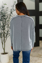 Load image into Gallery viewer, Wander &amp; Rest Cable Ribbed Knit Drop Shoulder Top in Black/White

