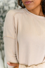 Load image into Gallery viewer, Wander &amp; Rest Cable Ribbed Knit Drop Shoulder Top in Sand Beige
