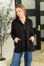 Load image into Gallery viewer, Warm Intentions Henley Pullover in Black
