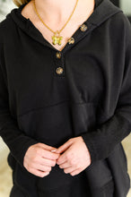 Load image into Gallery viewer, Warm Intentions Henley Pullover in Black

