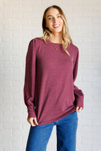 Load image into Gallery viewer, When the Sun Goes Down Mineral Wash Ribbed Knit Top in Wine
