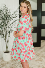Load image into Gallery viewer, Wildflower Waltz Gathered Tier Dress in Mint
