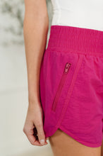 Load image into Gallery viewer, Windbreaker Smocked Waistband Running Shorts in Hot Pink
