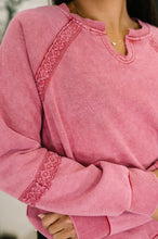 Load image into Gallery viewer, You're Into Me Lace Detail Relaxed Pullover
