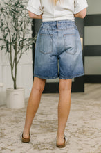 Load image into Gallery viewer, Zenim Printed High Waisted Shorts in Classic Denim
