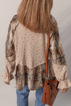Load image into Gallery viewer, LDC Boho Floral Plaid Patchwork Distressed Shacket
