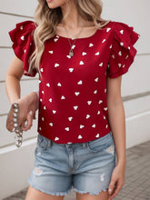 Load image into Gallery viewer, Western Vintage Summer Ruffled Sleeve Floral Print Top
