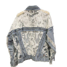 Load image into Gallery viewer, Sheer Floral Lightweight Embroidered Lace Denim Jacket
