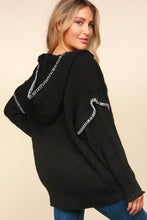 Load image into Gallery viewer, Notched Neck Long Sleeve Hooded Pullover
