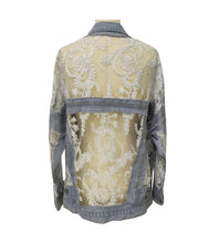 Load image into Gallery viewer, Sheer Floral Lightweight Embroidered Lace Denim Jacket
