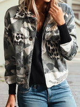 Load image into Gallery viewer, 2025 Fall Camo Patchwork Double Flap Pocket Collared Jacket
