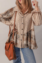 Load image into Gallery viewer, LDC Boho Floral Plaid Patchwork Distressed Shacket
