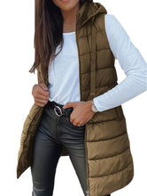 Load image into Gallery viewer, Solid color hooded zip-up cotton vest_CWOCASL00104

