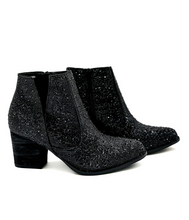 Load image into Gallery viewer, Shine Star Rhinestone Bootie in Black
