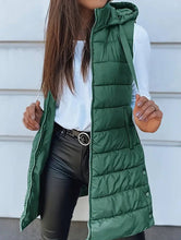 Load image into Gallery viewer, Solid color hooded zip-up cotton vest_CWOCASL00104

