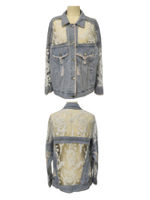 Load image into Gallery viewer, Sheer Floral Lightweight Embroidered Lace Denim Jacket
