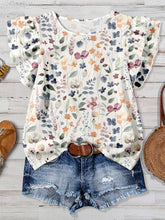 Load image into Gallery viewer, Western Vintage Summer Ruffled Sleeve Floral Print Top
