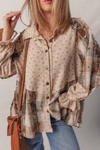 Load image into Gallery viewer, LDC Boho Floral Plaid Patchwork Distressed Shacket
