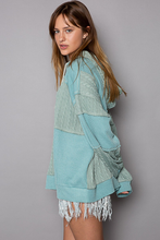 Load image into Gallery viewer, Balloon Sleeve Cut Sew Sweater Knit Top in Jade Green
