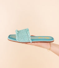 Load image into Gallery viewer, Juana Woven Sandals in Aqua Blue

