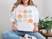 Load image into Gallery viewer, Pink Orange Blue Pumpkins Sweatshirt
