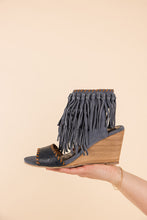 Load image into Gallery viewer, True Fringe Wedge in Denim
