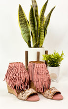 Load image into Gallery viewer, True Fringe Wedge in Blush
