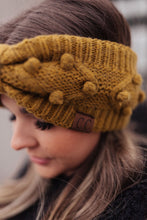 Load image into Gallery viewer, Pom Knit Head Wrap in Mustard
