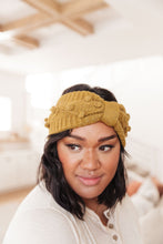 Load image into Gallery viewer, Pom Knit Head Wrap in Mustard
