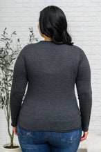 Load image into Gallery viewer, Alpine Raw Edge Long Sleeve Tee in Charcoal
