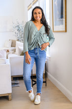 Load image into Gallery viewer, Austin Waffle Knit Basic Top In Sage
