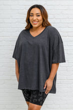 Load image into Gallery viewer, Boxy V Neck Boyfriend Tee In Charcoal
