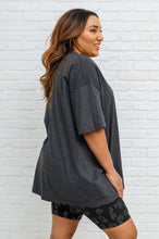 Load image into Gallery viewer, Boxy V Neck Boyfriend Tee In Charcoal
