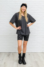 Load image into Gallery viewer, Boxy V Neck Boyfriend Tee In Charcoal
