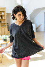 Load image into Gallery viewer, Boxy V Neck Boyfriend Tee In Charcoal
