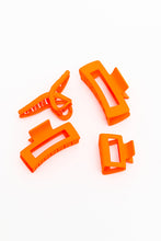 Load image into Gallery viewer, Claw Clip Set of 4 in Orange
