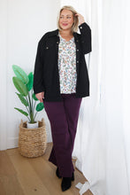 Load image into Gallery viewer, Petunia High Rise Wide Leg Jeans in Plum
