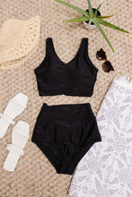 Load image into Gallery viewer, Come Sail Away Swim Top In Black
