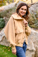 Load image into Gallery viewer, Don&#39;t Stress Oversized Collar Sherpa Jacket In Taupe
