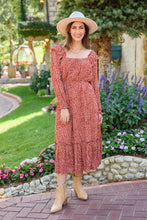 Load image into Gallery viewer, First Kiss Long Sleeve Maxi Dress In Rust
