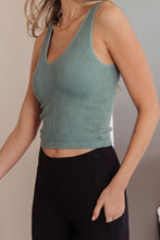 Load image into Gallery viewer, Fundamentals Ribbed Seamless Reversible Tank in Vintage Blue
