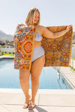 Load image into Gallery viewer, Luxury Beach Towel in Boho Medallions
