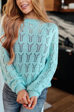 Load image into Gallery viewer, Hole In One Sheer Pointelle Knit Sweater
