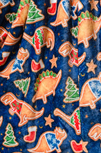 Load image into Gallery viewer, Holiday Fleece Blanket in Dino Cookie
