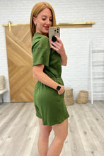 Load image into Gallery viewer, Short Sleeve V-Neck Romper in Army Green
