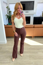 Load image into Gallery viewer, Sienna High Rise Control Top Flare Jeans in Espresso
